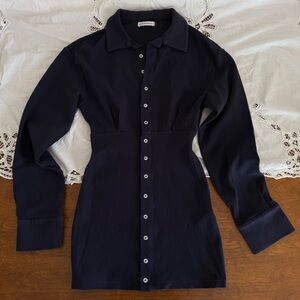 My Mum Made It Fitted Navy Mini Dress